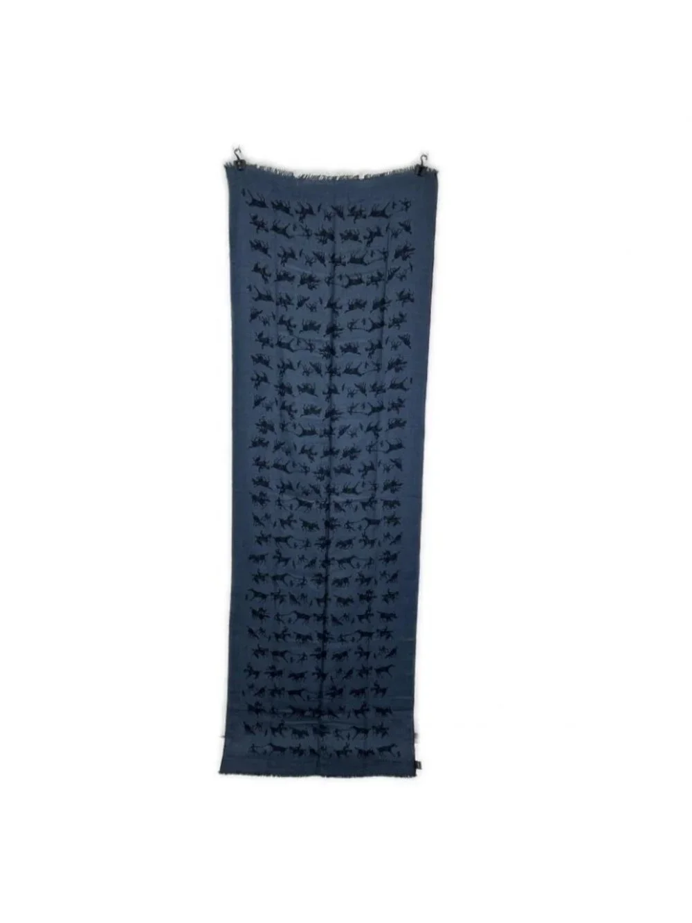 Hermes Navy Cashmere Silk Hose Scarf